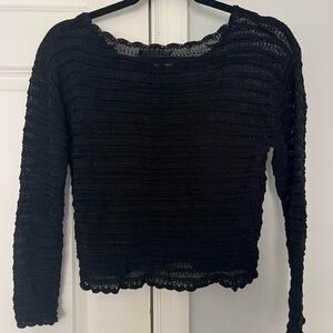 Black Crochet Crop Top